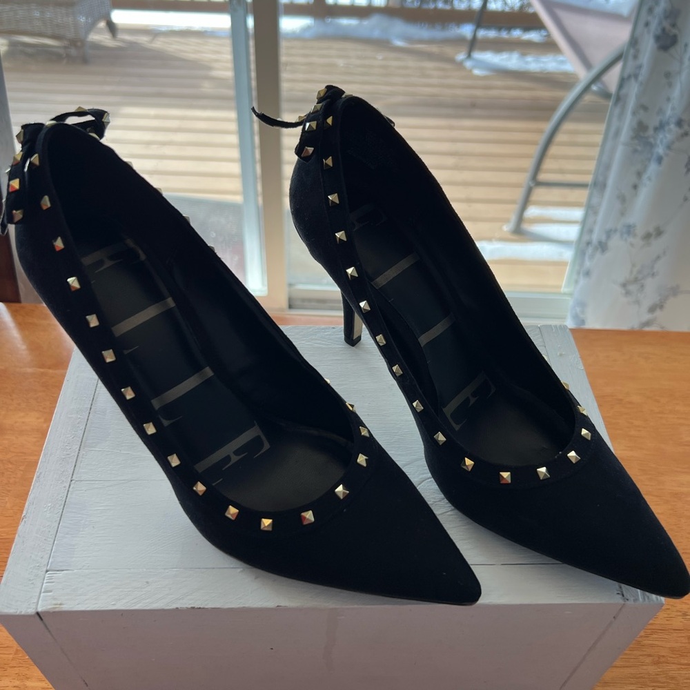 Black Studded Women's Heels